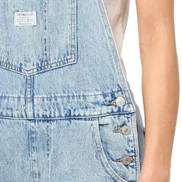 Levi's Light Wash Button Side Bib Overalls - Picture 3 of 3